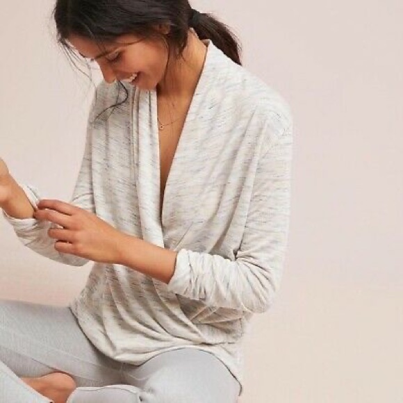 Anthropologie Saturday/Sunday Elsa Marled Wrap Top - Picture 6 of 7